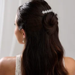 Lace & Favour Mondblume Floral zierlich Kristall Hochzeit Haar Kamm* Abschlussball Haarspangen & Kämme | Geschenke Für Blumenmädchen