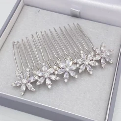 Lace & Favour Mondblume Floral zierlich Kristall Hochzeit Haar Kamm* Abschlussball Haarspangen & Kämme | Geschenke Für Blumenmädchen