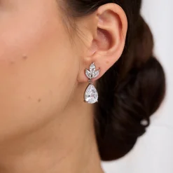 Lace & Favour Montpellier Cubic Zirkonia Tropfenohrringe* Silberner Abschlussball-schmuck | Abschlussball-ohrringe