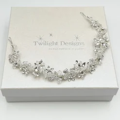 Twilight Designs Nadine Floral Kristall und Diamanten Haarschleife* Abschlussball-haarbänder & Tiaras | Haarschmuck Aus Kristall