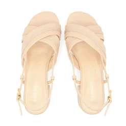 Paradox London Nancy Nackt Kunstleder Breite Passform Slingback Blockabsatz Sandalen* Abschlussball-sandalen | Ballschuhe Mit Niedrigem Absatz