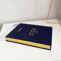 Blush & Gold Navy Baumwolle Leinen Hochzeit Planer Buch mit vergoldeten Kanten* Wedding Planner Bücher | Verlobungsgeschenke