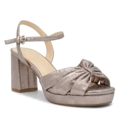 Paradox London Nerita Zinn Metallic Breite Passform Blockabsatz Plateau Sandalen* Abschlussball-sandalen | Party-schuhe