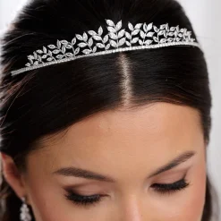 Lace & Favour Odessa Sparkly Cubic Zirkonia Blätter Hochzeit Tiara* Abschlussball-haarbänder & Tiaras | Haarschmuck Aus Kristall