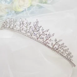 Lace & Favour Odessa Sparkly Cubic Zirkonia Blätter Hochzeit Tiara* Abschlussball-haarbänder & Tiaras | Haarschmuck Aus Kristall