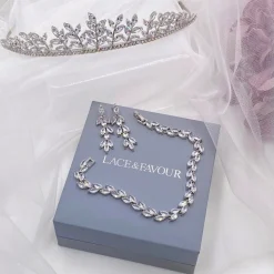 Lace & Favour Odessa Sparkly Cubic Zirkonia Blätter Hochzeit Tiara* Abschlussball-haarbänder & Tiaras | Haarschmuck Aus Kristall