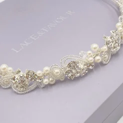 Twilight Designs Odette Vintage inspiriert Perle und Diamanten Braut Stirnband* Vintage-kopfbedeckungen | Perlen-haarschmuck