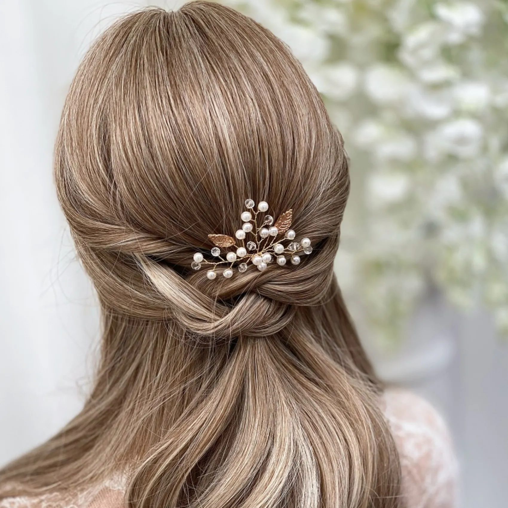 Lace & Favour Oktober Gold Blätter und Perle Hochzeit Haarnadel* Geschenke Für Brautjungfern | Geschenke Für Die Braut