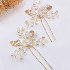 Lace & Favour Oktober Gold Blätter und Perle Hochzeit Haarnadel* Geschenke Für Brautjungfern | Geschenke Für Die Braut