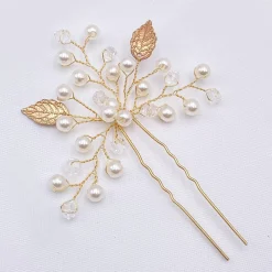 Lace & Favour Oktober Gold Blätter und Perle Hochzeit Haarnadel* Geschenke Für Brautjungfern | Geschenke Für Die Braut