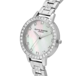 Olivia Burton Armbanduhr mit Perlmutt und Kristall 34mm Silber* Olivia Burton Uhren | Geschenke Für Die Braut
