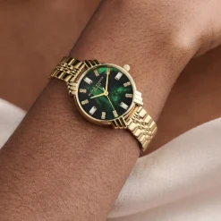 Olivia Burton Art Deco Armbanduhr 30mm Smaragd und Gold* Olivia Burton Uhren | Uhren Für Bräute
