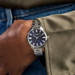 Olivia Burton Art Deco Armbanduhr 30mm Marineblau und Silber* Olivia Burton Uhren | Etwas Blaue Geschenke