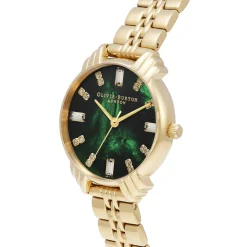 Olivia Burton Art Deco Armbanduhr 30mm Smaragd und Gold* Olivia Burton Uhren | Uhren Für Bräute