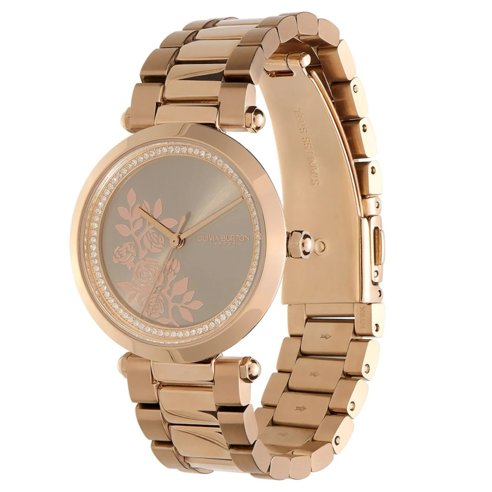 Olivia Burton Floral 34mm Armbanduhr in Roségold mit Kristalldetails* Olivia Burton Uhren | Geschenke Für Die Braut