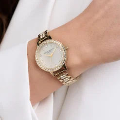 Olivia Burton Goldarmbanduhr mit Perlmutt und Kristall 34mm* Olivia Burton Uhren | Geschenke Für Die Braut