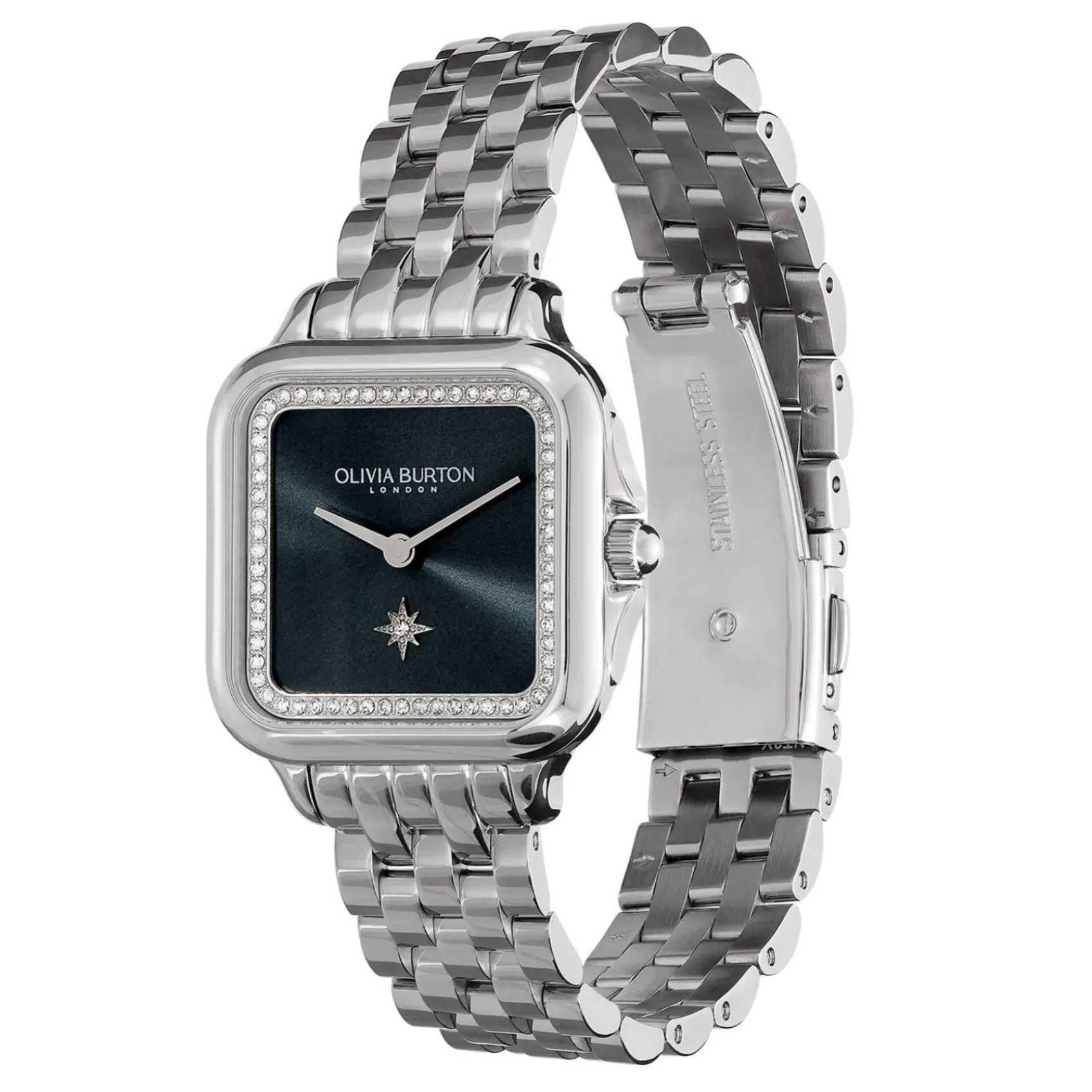 Olivia Burton Grosvenor 28mm Blau und Silber Armbanduhr* Olivia Burton Uhren | Etwas Blaue Geschenke