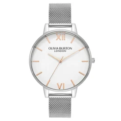 Olivia Burton Klassische 38mm Uhr aus weißem und silbernem Mesh* Olivia Burton Uhren | Geschenke Für Die Braut