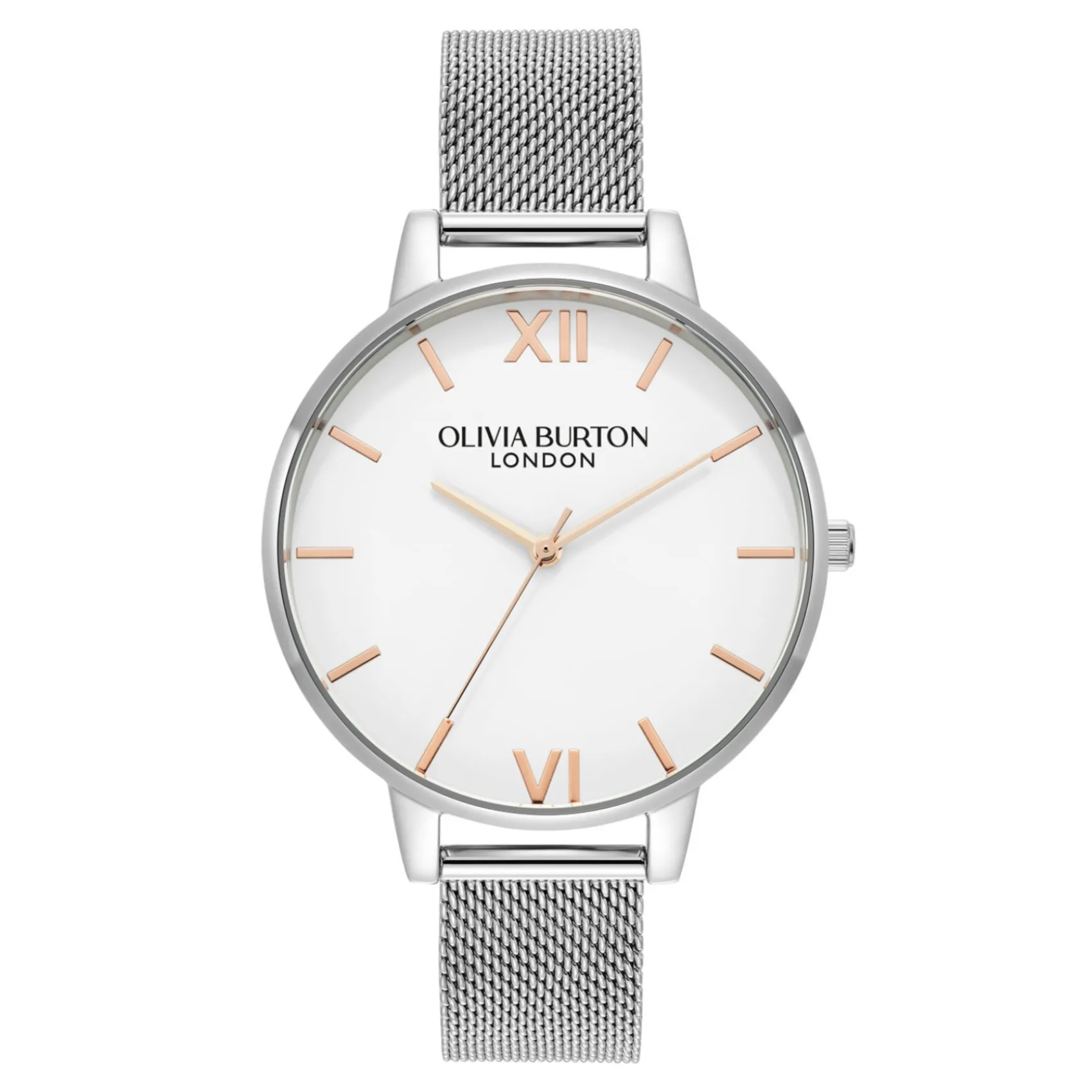 Olivia Burton Klassische 38mm Uhr aus weißem und silbernem Mesh* Olivia Burton Uhren | Geschenke Für Die Braut