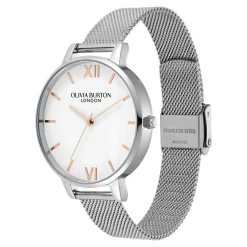 Olivia Burton Klassische 38mm Uhr aus weißem und silbernem Mesh* Olivia Burton Uhren | Geschenke Für Die Braut