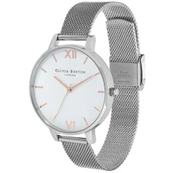 Olivia Burton Klassische 38mm Uhr aus weißem und silbernem Mesh* Olivia Burton Uhren | Geschenke Für Die Braut