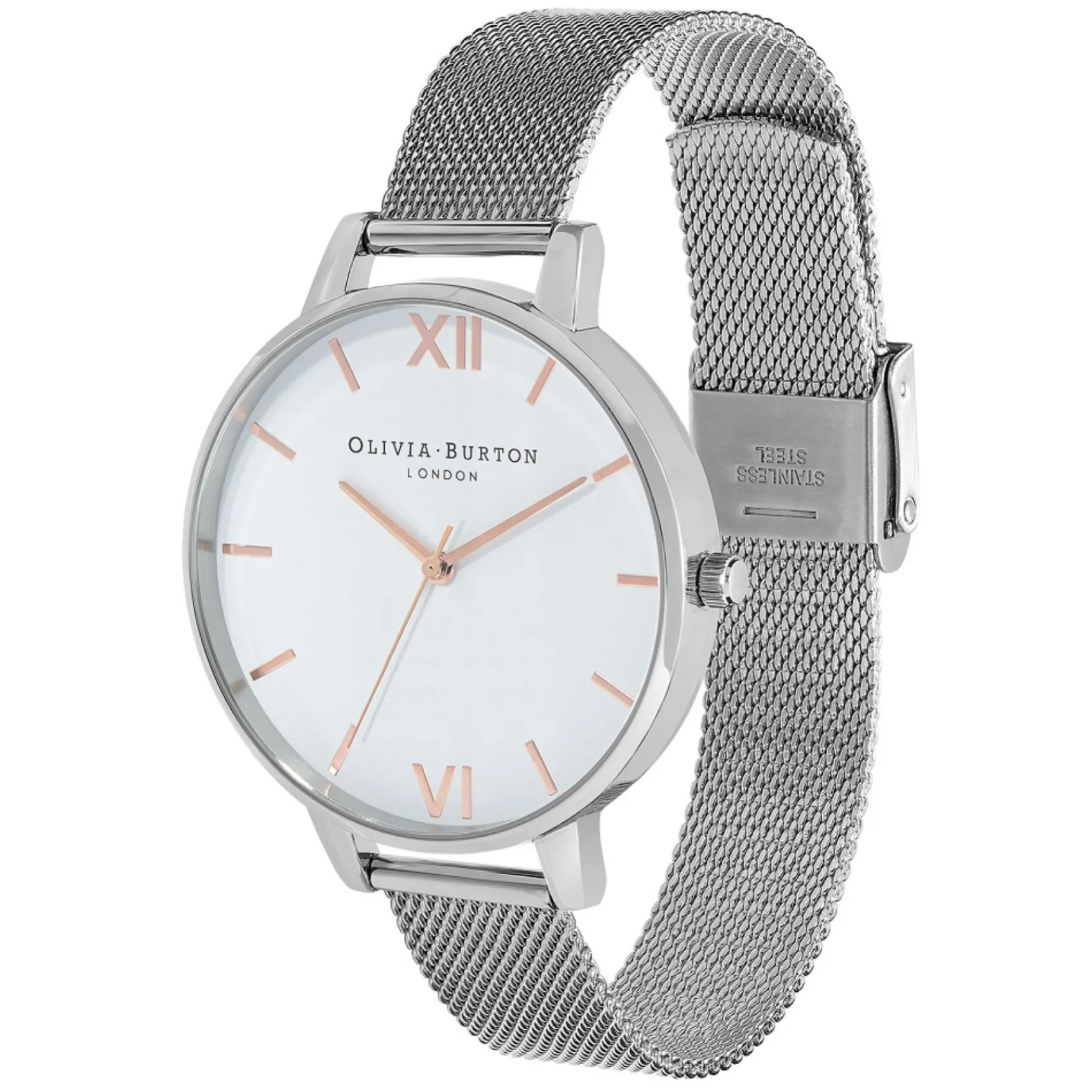 Olivia Burton Klassische 38mm Uhr aus weißem und silbernem Mesh* Olivia Burton Uhren | Geschenke Für Die Braut