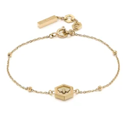 Olivia Burton Minima Biene und Honigwabe Zierliches Goldarmband*Damen Damenschmuck | Flitterwochengeschenke