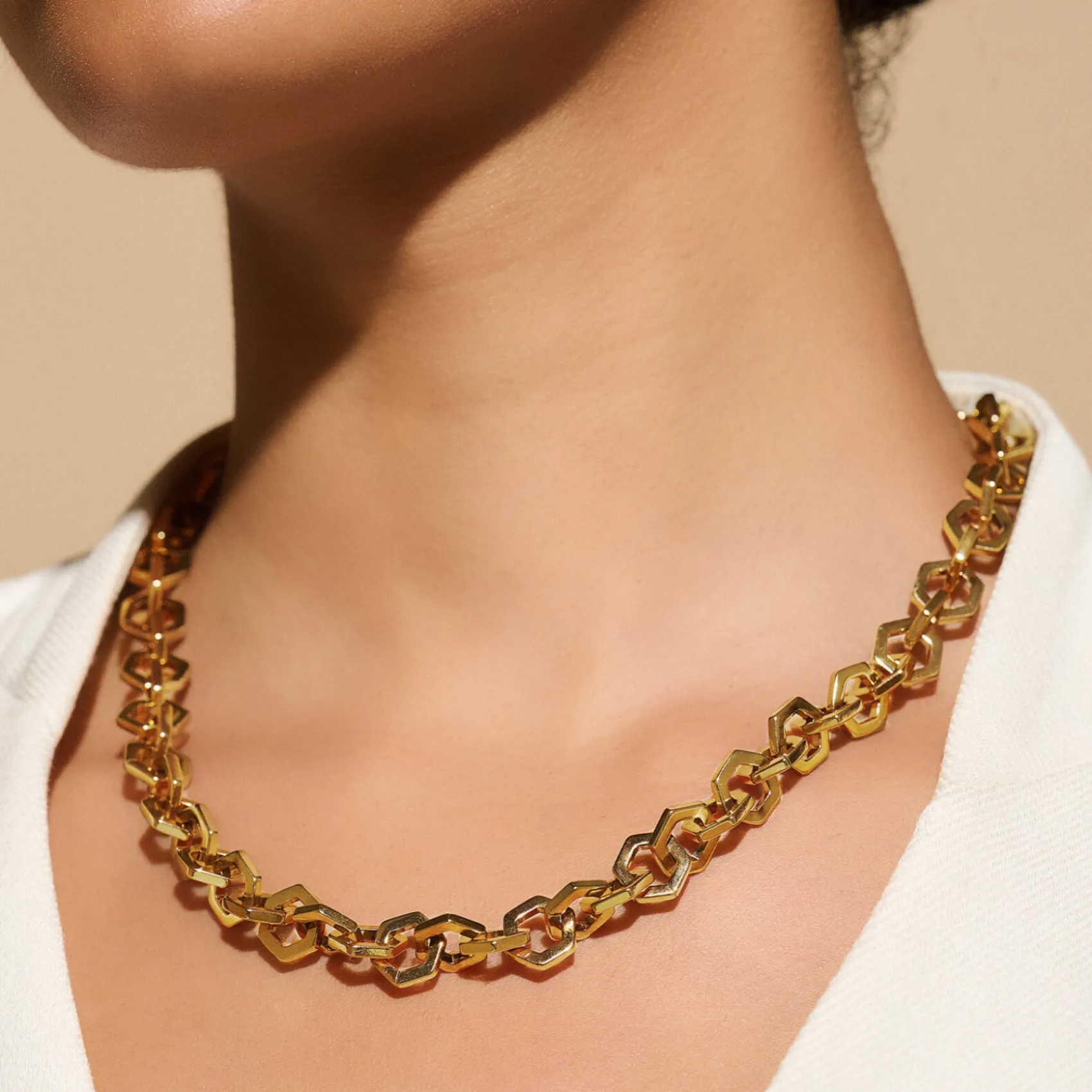 Olivia Burton Wabenförmige Gold-Glieder-Halskette*Damen Damenschmuck | Flitterwochengeschenke