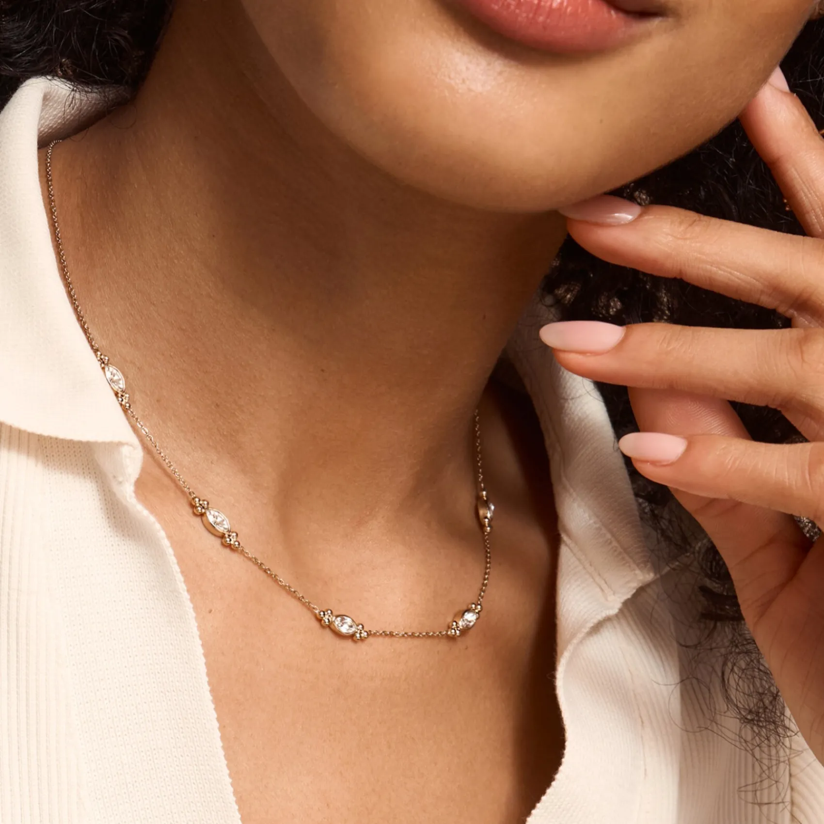 Olivia Burton Zierliche vergoldete Kristall-Halskette*Damen Damenschmuck | Flitterwochengeschenke