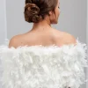 Beverly Hills Olivia Elfenbein Ruffle Feder Brautstola* Federstolen & Umhänge | Hochzeitsumhänge & Tücher