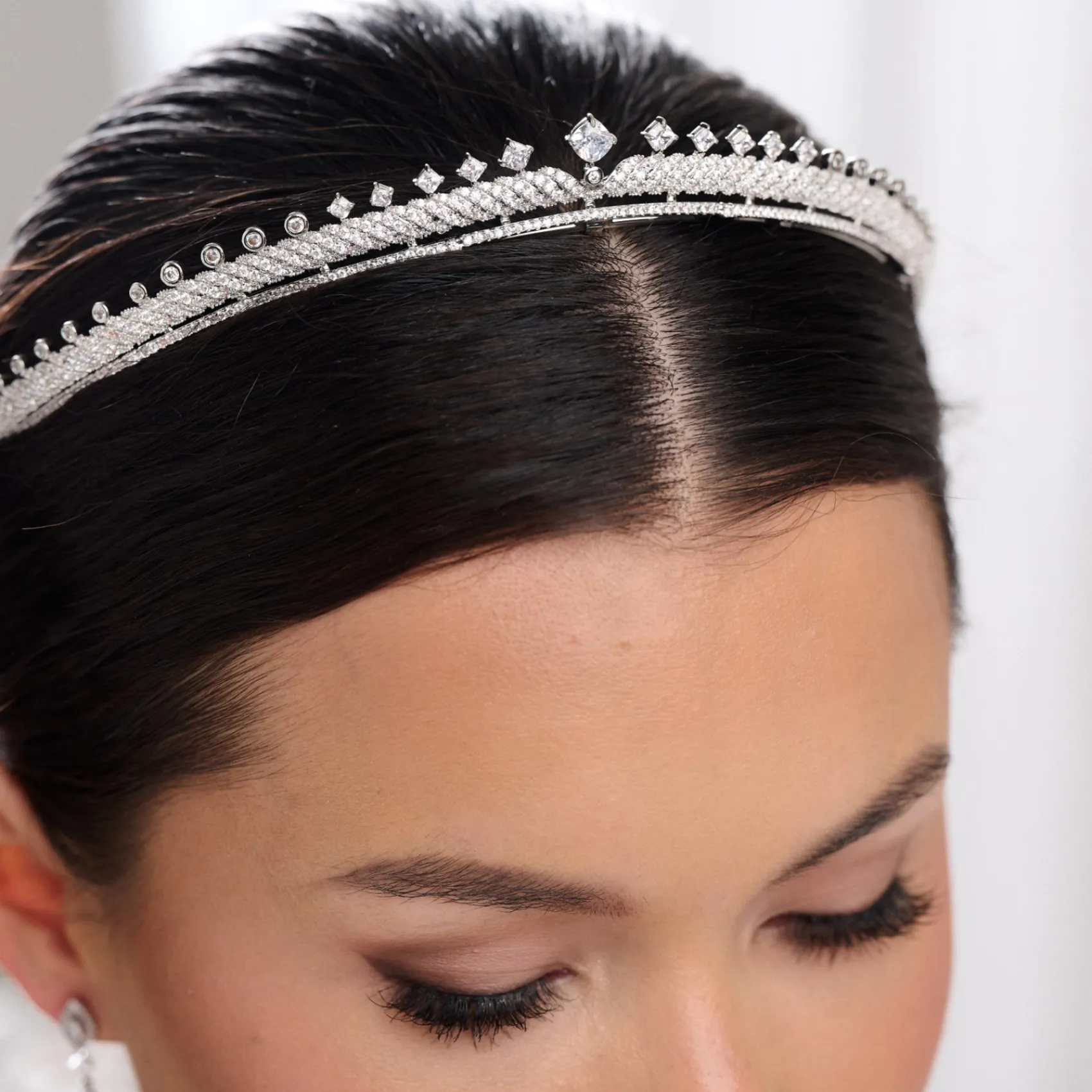 Lace & Favour Olympia Vintage inspirierte niedrige Kristall-Braut Tiara* Vintage-kopfbedeckungen | Haarschmuck Aus Kristall