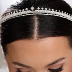 Lace & Favour Olympia Vintage inspirierte niedrige Kristall-Braut Tiara* Vintage-kopfbedeckungen | Haarschmuck Aus Kristall