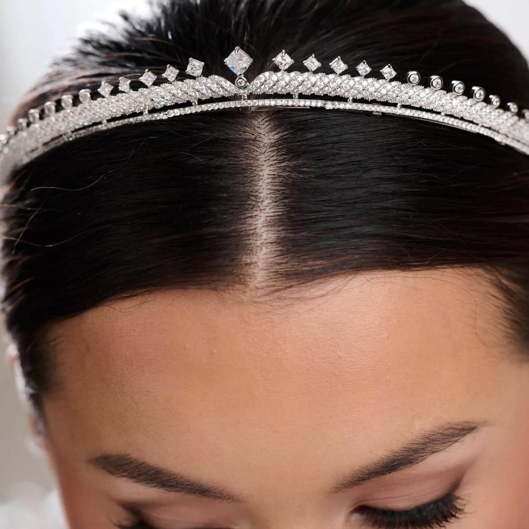 Lace & Favour Olympia Vintage inspirierte niedrige Kristall-Braut Tiara* Vintage-kopfbedeckungen | Haarschmuck Aus Kristall
