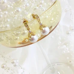 Lace & Favour Opulence Perlen-Ohrringe (Gold)* Gold-hochzeitsschmuck | Hochzeits-ohrringe