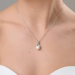 Lace & Favour Opulenz Perle Hochzeit Anhänger Halskette (Silber)* Geschenke Für Die Braut | Perlen-hochzeitsschmuck
