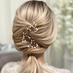 Lace & Favour Oriana Süßwasserperlen-Hochzeits-Haarnadel (Gold)* Geschenke Für Brautjungfern | Perlen-haarschmuck