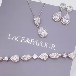 Lace & Favour Palladium Cubic Zirkonia Hochzeitsarmband (Silber)* Geschenke Für Die Braut | Silberner Hochzeitsschmuck