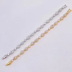 Lace & Favour Palladium Cubic Zirkonia Hochzeitsarmband (Silber)* Geschenke Für Die Braut | Silberner Hochzeitsschmuck