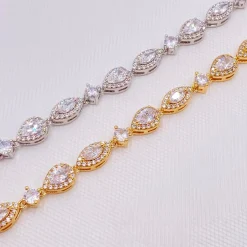 Lace & Favour Palladium Cubic Zirkonia Hochzeitsarmband (Silber)* Geschenke Für Die Braut | Silberner Hochzeitsschmuck