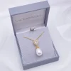 Lace & Favour Paloma Teardrop Perlen-Anhänger Halskette (Gold) | * Perlen-hochzeitsschmuck | Gold-hochzeitsschmuck