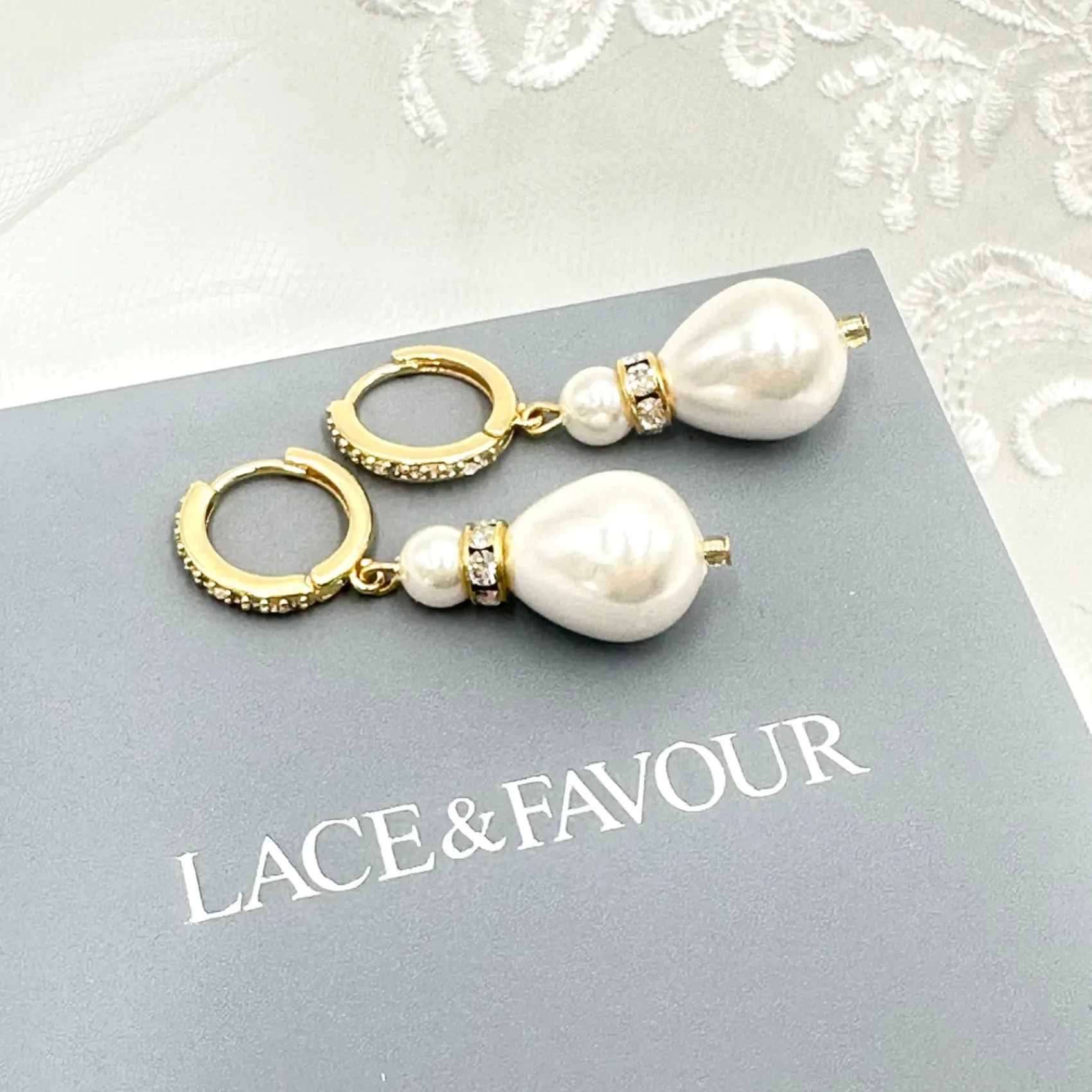 Beads & Beyond Panache Gold Große Teardrop-Perlenohrringe* Geschenke Für Die Braut | Vintage Hochzeitsschmuck