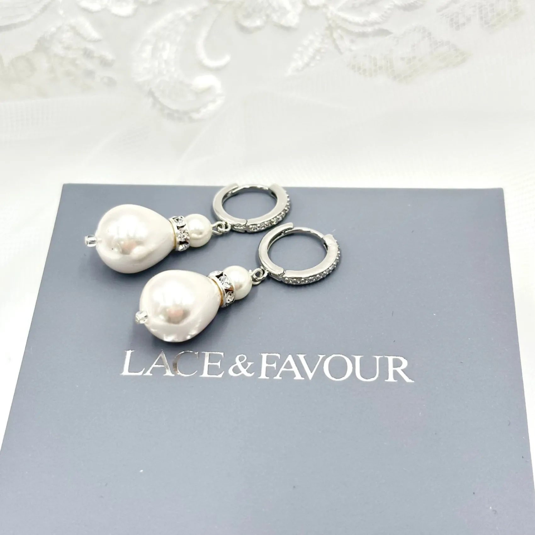 Beads & Beyond Panache Silber Große Teardrop Perlenohrringe* Geschenke Für Die Braut | Vintage Hochzeitsschmuck