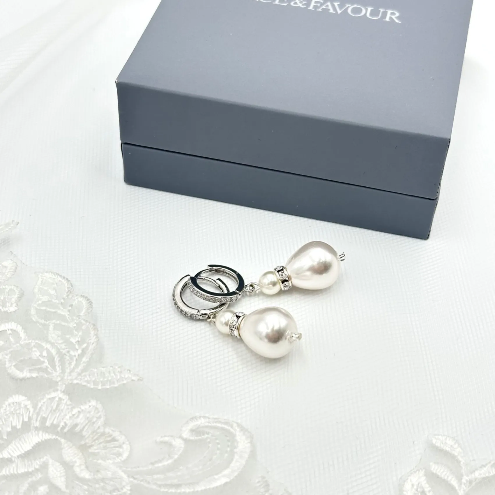 Beads & Beyond Panache Silber Große Teardrop Perlenohrringe* Geschenke Für Die Braut | Vintage Hochzeitsschmuck