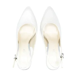 Paradox London Alston Einfärbbar Elfenbein Satin Slingback Block Heels* Hochzeitsschuhe | Schuhe Mit Mittlerem Absatz