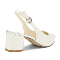 Paradox London Andrienne Färbbar Elfenbein Satin Niedrig Blockabsatz Slingbacks* Schuhe Für Die Mutter Der Braut | Hochzeitsschuhe