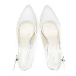 Paradox London Andrienne Färbbar Elfenbein Satin Niedrig Blockabsatz Slingbacks* Schuhe Für Die Mutter Der Braut | Hochzeitsschuhe