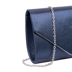 Paradox London Darcy Navy Shimmer Box Clutch Tasche* Abschlussball-taschen | Anlass Handtaschen
