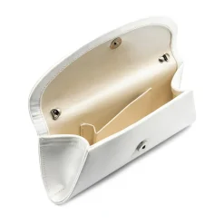 Paradox London Domina Elfenbeinfarbene Satin-Brautklammer-Tasche* Hochzeit Handtaschen
