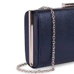 Paradox London Doria Navy Shimmer Box Clutch Tasche* Abschlussball-taschen | Anlass Handtaschen