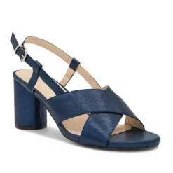 Paradox London Ilana Marine Schimmer Blockabsatz Slingback Sandalen* Glitzernde Ballschuhe | Abschlussball-sandalen